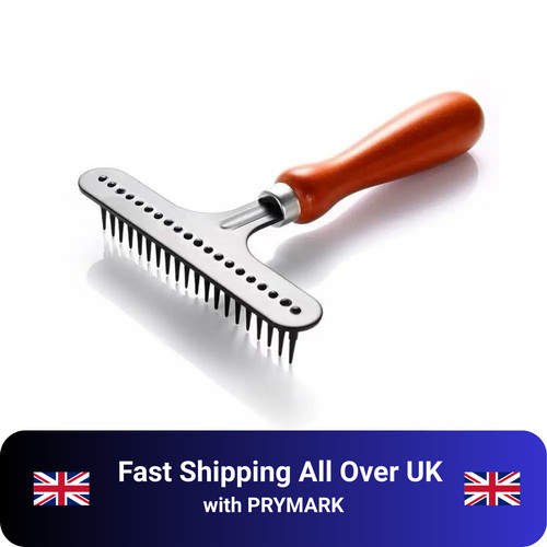 Wood carpet groomer rake metal - groomer,