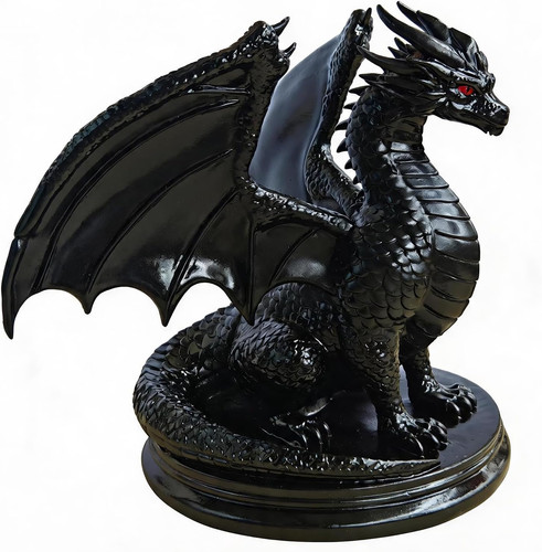 Black dragon statue - dragon, sculpture