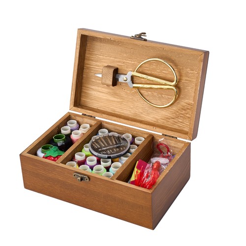 Vintage wooden sewing - vintage, box