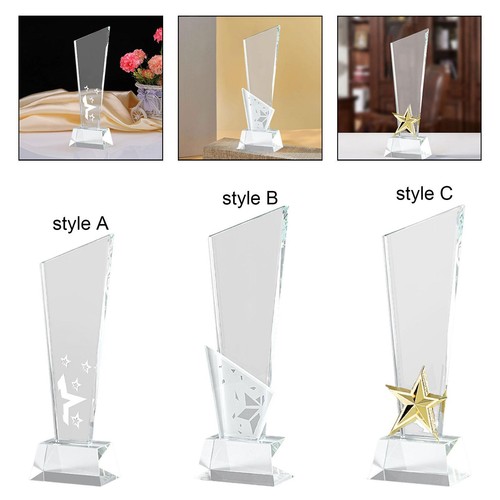 Glass award trophy with star - glass,