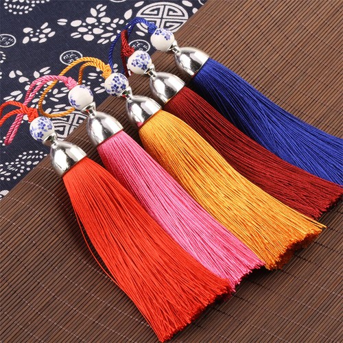 Silk tassel 24cm with loop - , for