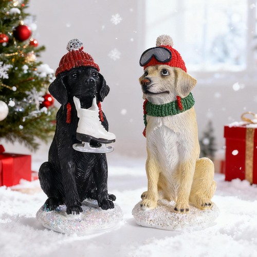 Christmas dog figurine - dog,