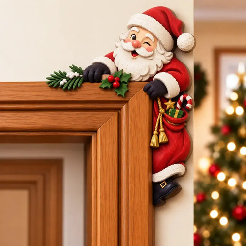 Flat christmas door corner - door,