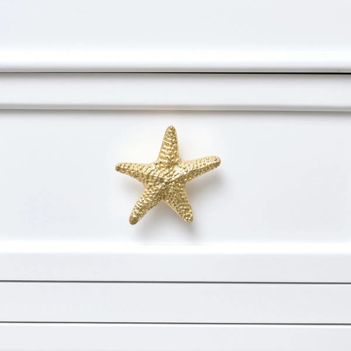 Gold starfish drawer knob - gold,