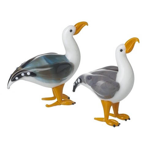 Glass seagull ornaments - glass,