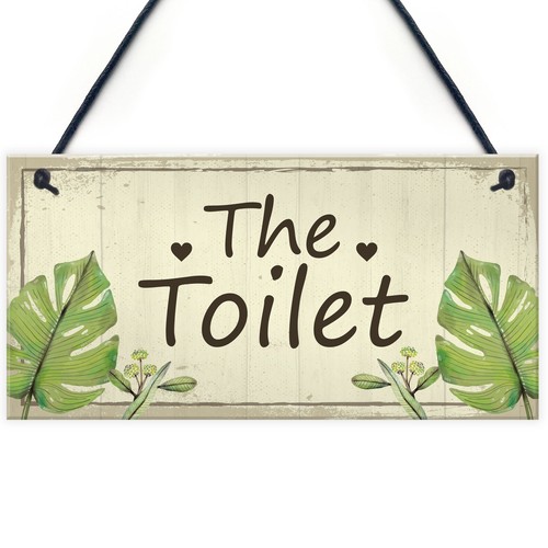 Shabby chic toilet sign door - sign,
