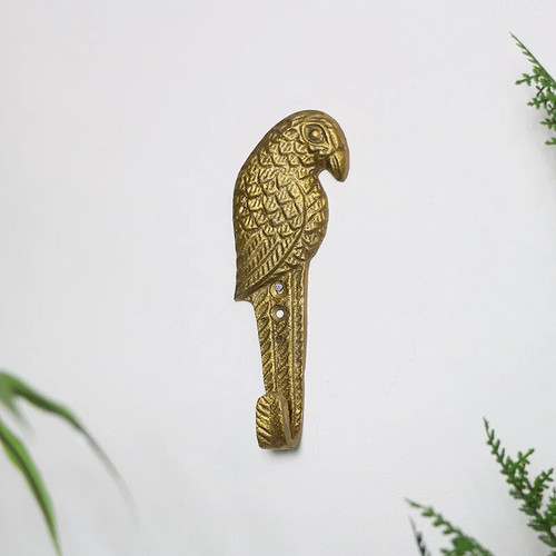 Gold metal parrot - , wall