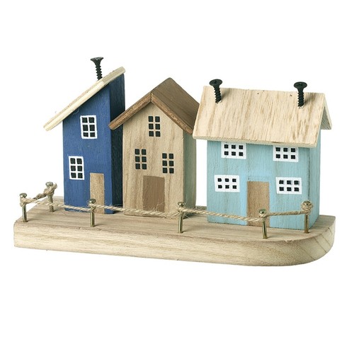 Wooden nautical house scene - wooden,