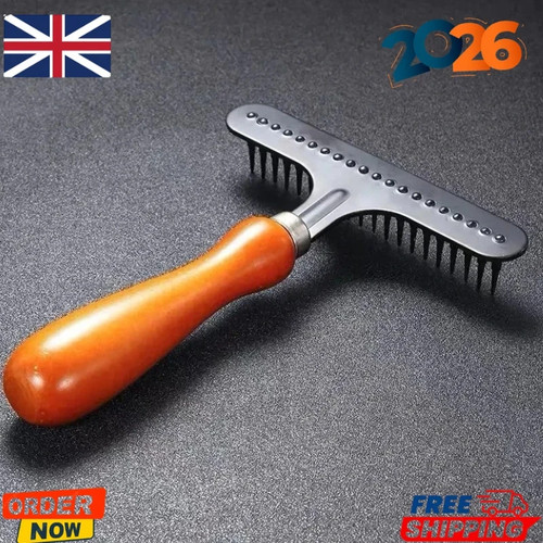 Wood carpet groomer - wood, rake